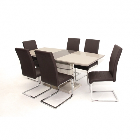 Aurél asztal 140-es Cappuccino/Barna + 6 db Boston szék