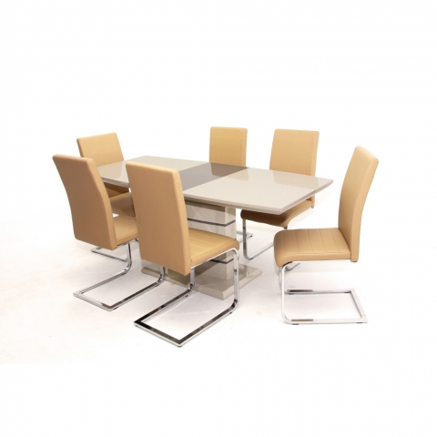 Aurél asztal 140-es Cappuccino/Barna + 6 db Boston szék