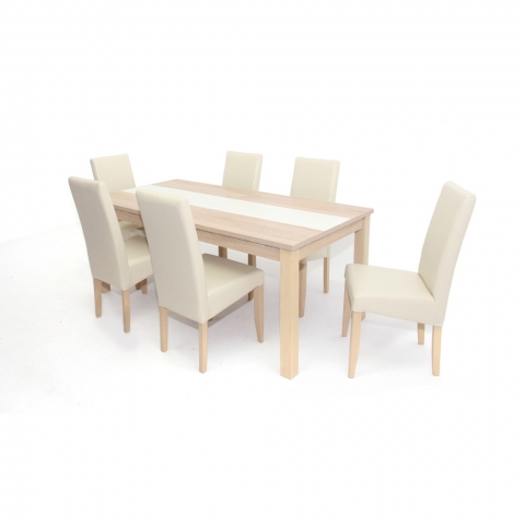 Irish asztal 180-as Sonoma/Bézs + 6 db Berta szék
