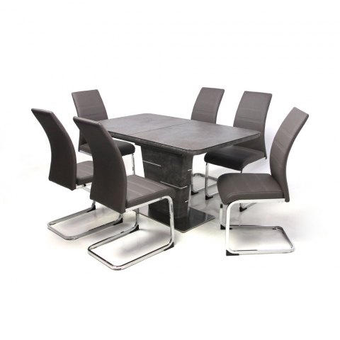 Spark asztal 140-es Cement + 6 db Kevin szék